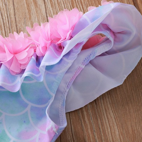 Mermaid Girls Purple Ruffle Swimsuit - Picture 5 of 7